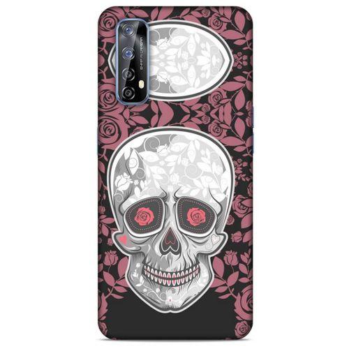 Realme 7 Uyumlu Kılıf Pembe Delisi (36) Glitter Kılıf Kurukafa