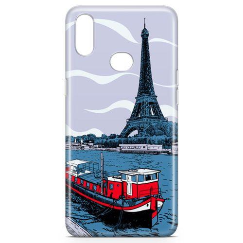 Samsung Galaxy A10s Kılıf Eyfel Seine Nehri Arka Kapak Koruma Desenli Full Koruyucu