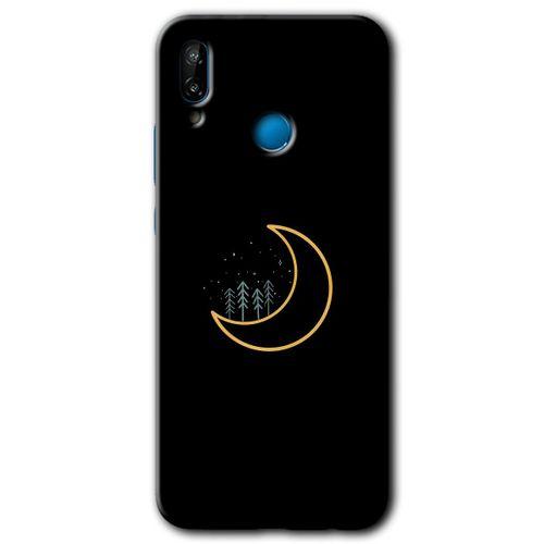 MRCİLETİSİM Huawei P20 Lite Kılıf Baskılı Kapak - İyi Geceler + 5D Tam Kaplayan Cam