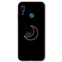 MRCİLETİSİM Huawei P20 Lite Kılıf Baskılı Kapak - İyi Geceler + 5D Tam Kaplayan Cam