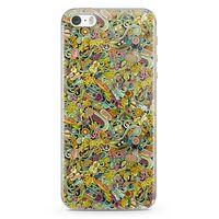 Apple iPhone 5s Kılıf Hippie Doodle Arka Kapak Koruma Desenli Full Koruyucu