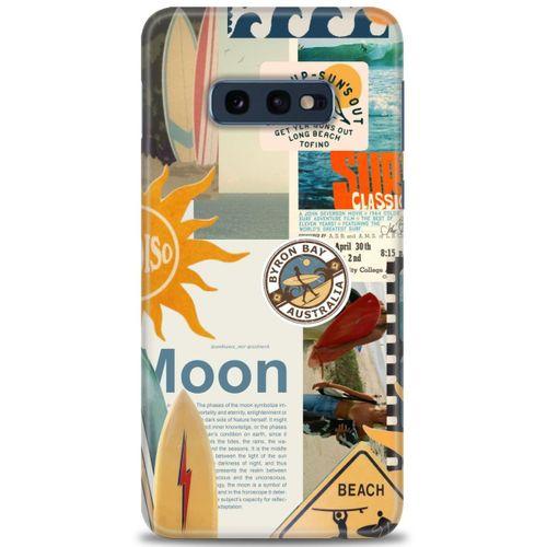 Samsung Galaxy S10E Kılıf HD Baskılı Kılıf - Moon + Tam Ekran Koruyucu