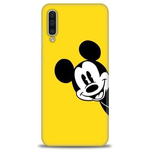 Samsung Galaxy A50 Kılıf HD Baskılı Kılıf - Sarı Mickey Mouse + Tam Ekran Koruyucu