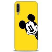 Samsung Galaxy A50 Kılıf HD Baskılı Kılıf - Sarı Mickey Mouse + Tam Ekran Koruyucu