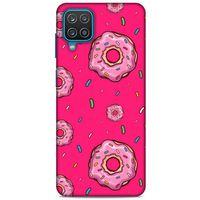 Samsung Galaxy A12 Uyumlu Kılıf Pembe Delisi (28) Arka Kapak Donut
