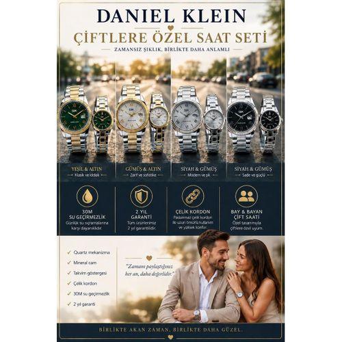 Daniel Klein Çift Sevgili Saati Çelik Bileklik Çelik Krdn 3 Atm Suya Dayanıklı Kol Saati VS.BLKT.0991