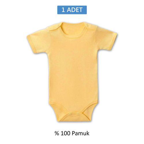 Sarı Yarım Kol Body Zıbın 7-12 YAŞ Çocuklar İçin (1 ADET) Alttan Çıtçıtlı Özel Gereksinimli