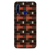 Huawei Y6P Kılıf Patchwork (19) Kılıfları Kahve Turuncu