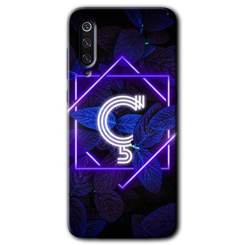 Xiaomi Mi 9 SE Kılıf Baskılı Kapak - Dark Neon Yaprak Ç Harfi + 5D Tam Kaplayan Cam