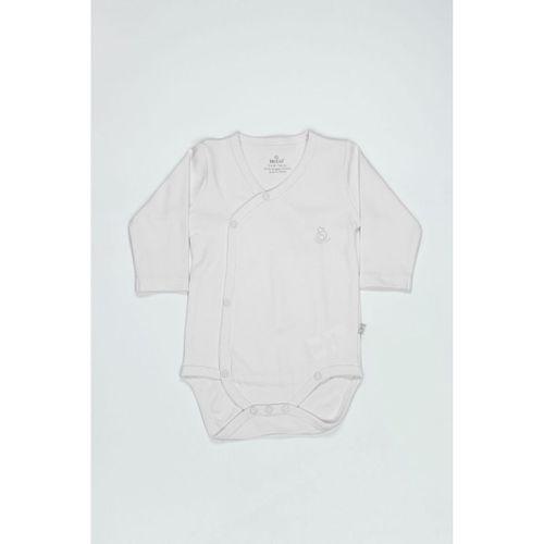 Bistyle Bistyle Organik Natural Basic Style Kruvaze Uzun Kol Body BS17102 Beyaz