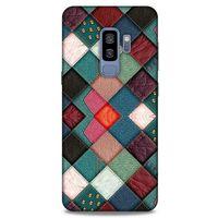 Samsung Galaxy S9 Plus Kılıf Patchwork (18) Telefon Kılıfları Pembe Yeşil