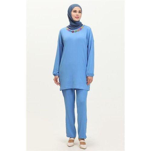 Candy Kolye Detaylı Tunik Pantolon İkili Takım - 71136.022 - Saks
