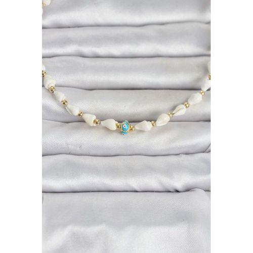 Doğal Deniz Kabuğu Dizili Nazar Model Kolye