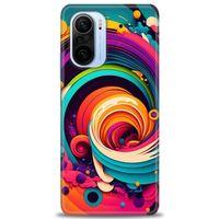 Xiaomi Poco F3 Kılıf HD Baskılı Kılıf - Renk Hortumu + Tam Ekran Koruyucu