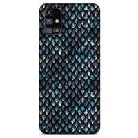 Samsung Galaxy M31s Kılıf Dragons (10) Full Koruma Kılıfı Ejderha Skin Mavi Beyaz
