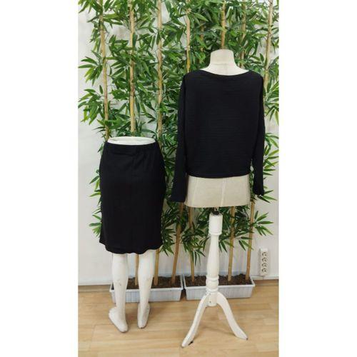 Kadın Uzun Kollu Iki Yanı Açık Yaka Detaylı Bluz Ve Etek şardonlu Kaşkorse Ikili Takım