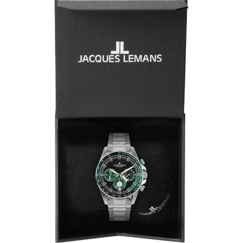 Jacques Lemans Liverpool JL.1-2127G Quartz Çelik Gri Yeşil Kadran 10 ATM 40 mm Erkek Kol Saati