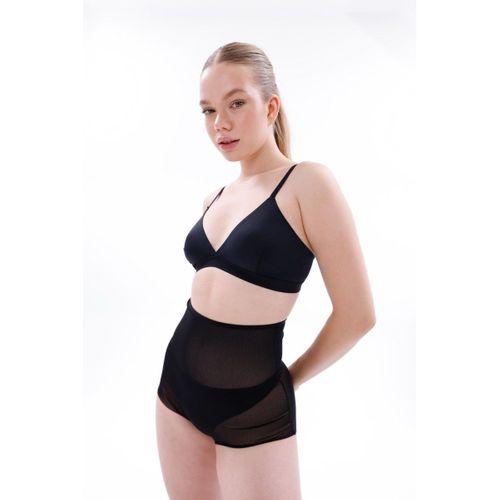 Siyah 2706 Lazer Tül Toparlayıcı Slip Hayalet Külot Korse