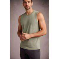 Erkek Flamlı Kumaş Sıfır Kolsuz Atlet Basic Spor Üst, Günlük Ve Fitness Kullanımına Uygun - Mint Yeşili