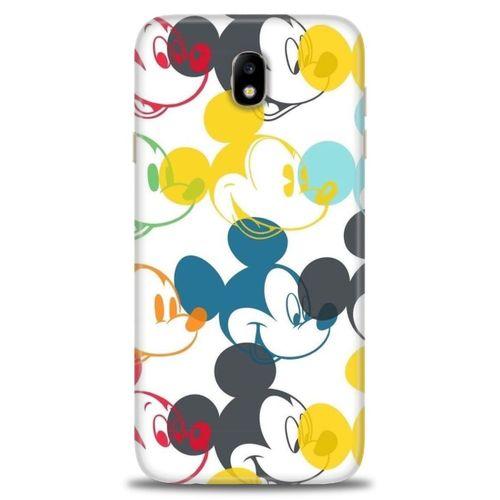 Samsung Galaxy J7 Pro / J730 Kılıf HD Baskılı Kılıf - Renkli Mickey Mouse + Tam Ekran Koruyucu