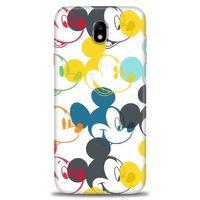 Samsung Galaxy J7 Pro / J730 Kılıf HD Baskılı Kılıf - Renkli Mickey Mouse + Tam Ekran Koruyucu