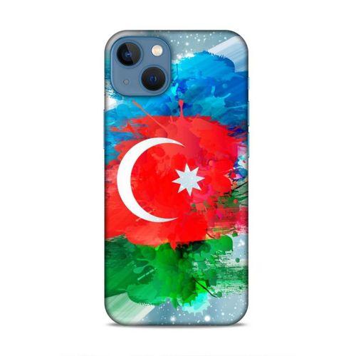 Apple iPhone 13 Mini Uyumlu Kılıf Azarbaijan (15) Antişok Kılıf Bayrak İllustre