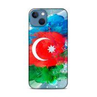 Apple iPhone 13 Mini Uyumlu Kılıf Azarbaijan (15) Antişok Kılıf Bayrak İllustre