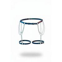 Siyah Jartiyer Harness Zincirli Deri Vücut Aksesuarı - Brf1323