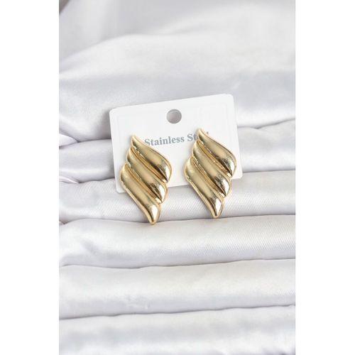 316L Çelik Gold Renk Motif Model Kadın Küpe