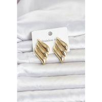 316L Çelik Gold Renk Motif Model Kadın Küpe