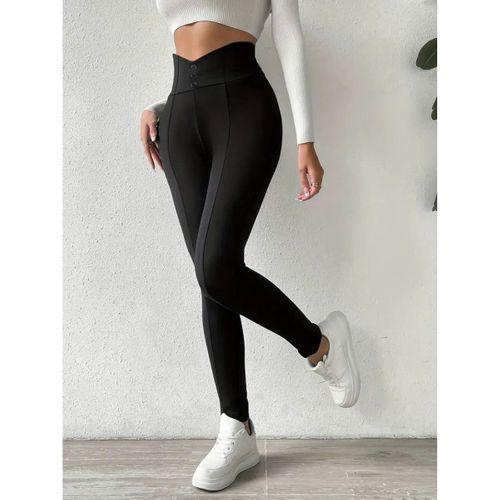 Kadın Yüksek Bel önden Düğmeli Dalgıç Tayt