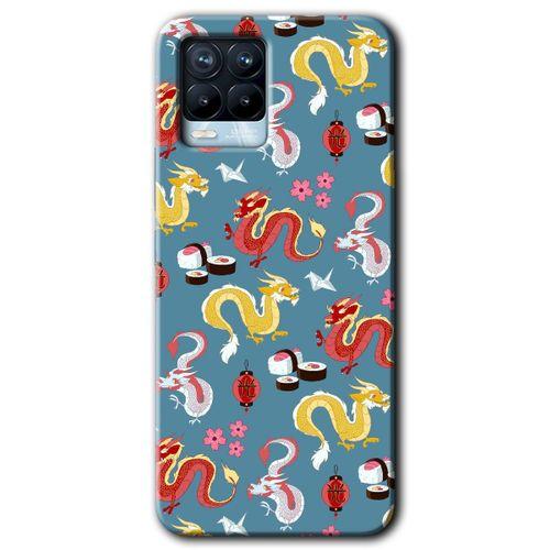 Realme 8 Pro Kılıf Baskılı Arka Kapak - Funky Dragon +Tam Ekran Koruyucu