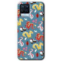 Realme 8 Pro Kılıf Baskılı Arka Kapak - Funky Dragon +Tam Ekran Koruyucu