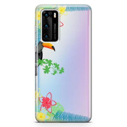 Huawei P40 Kılıf Tukan Kuşu Arka Kapak Koruma Desenli Full Koruyucu