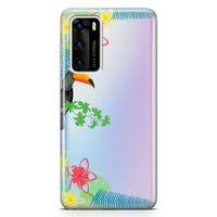 Huawei P40 Kılıf Tukan Kuşu Arka Kapak Koruma Desenli Full Koruyucu