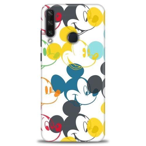 Huawei Y6P Kılıf HD Baskılı Kılıf - Renkli Mickey Mouse + Tam Ekran Koruyucu