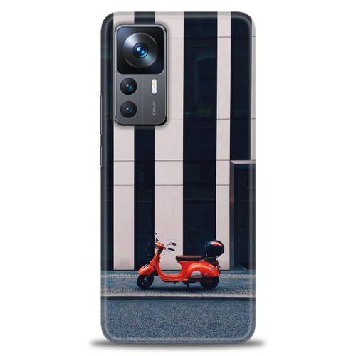Xiaomi Mi 12T Kılıf HD Baskılı Kılıf - Kırmızı Motor + Tam Ekran Koruyucu