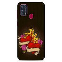 Lopard Samsung Galaxy M31 Uyumlu Kılıf Tattoo's (14) Lansman Kılıf Çift Kalp