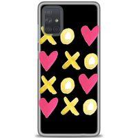Samsung Galaxy A51 Kılıf HD Baskılı Kılıf - XOXOXO + Tam Ekran Koruyucu