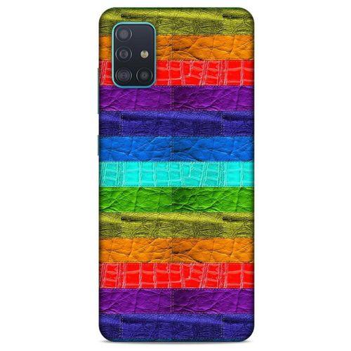 Samsung Galaxy A51 Kılıf Patchwork (38) Neo Hybrid Kılıf Yeşil Kırmızı Mor
