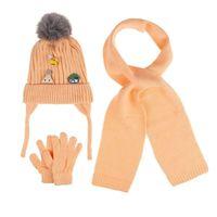 Kitti Kitti Bebe Kız Atkı Bere Eldiven Takım (1-4 Yaş) K24160-03 Şeftali