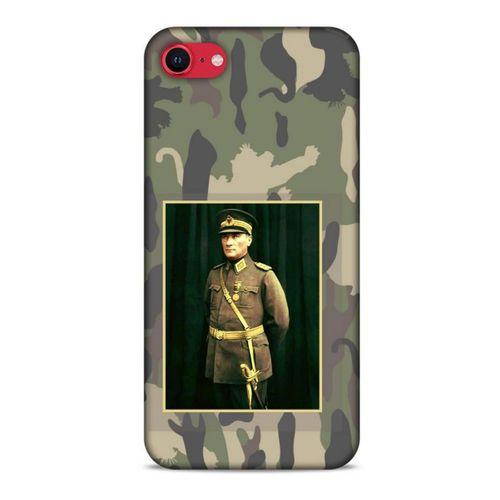Apple iPhone SE 2020 Kılıf Atatürk (13) Silikon Kap Kamuflaj