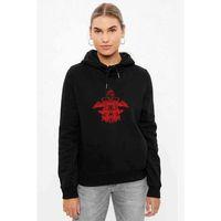 Ghost Rider Baskılı Siyah Kadın Kapşonlu Sweashirt