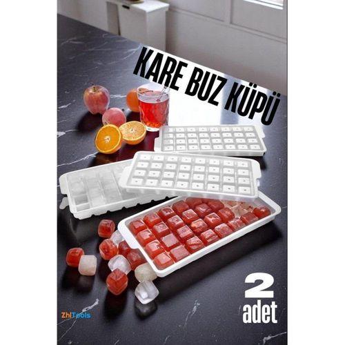 Zhltools Buz Kalıbı KARE İçecek Buz Kalıbı - Mutfak Buz Kalıbı Kolay Çıkarılır Buz Kalıbı 2 ADET