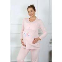 Kadın Uzun Kol Hamile Lohusa Pijama Takımı Pudra