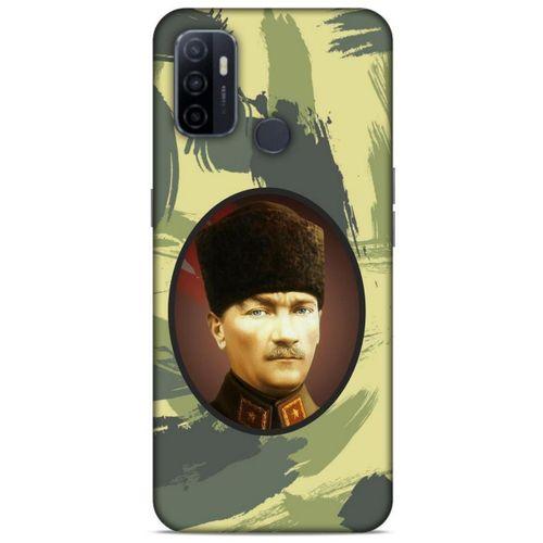 Huawei P40 Kılıf Atatürk (17) Tasarım Kılıf Kamuflaj Koyu Yeşil