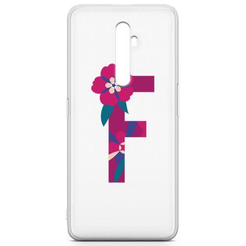 Oppo Reno2 Z 2019 Kılıf F Harfi Çiçekli Arka Kapak Koruma Desenli Full Koruyucu