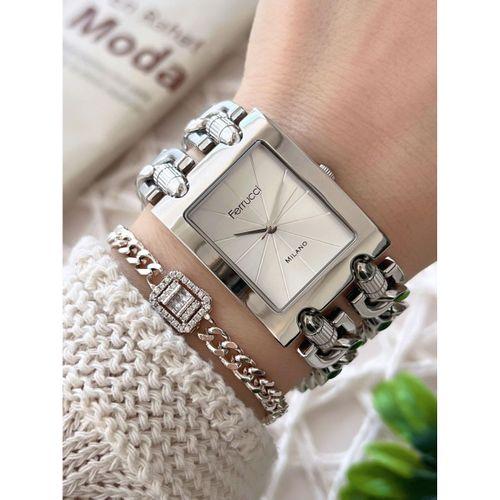 Ferrucci Kadın Kol Saati+Bileklik Özel Seri Çelik Kordon Kararma Renk Atma Yapmaz VS.BLKT.0767