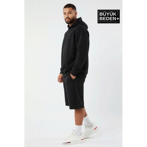 Erkek Büyük Beden Kapşonlu ince Sweatshirt SPR24BSW57