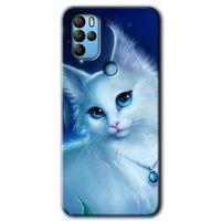 MRCİLETİSİM General Mobile GM 21 Pro Kılıf HD Desen Baskılı Arka Kapak + Temperli Cam - Cat Glance